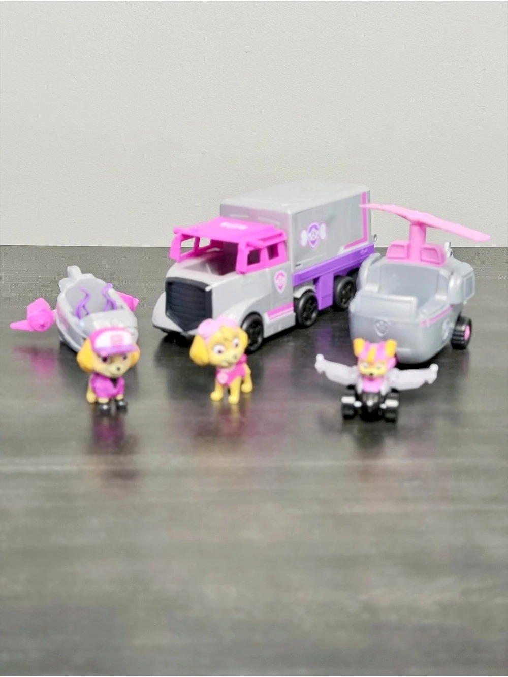 PAW Patrol Skye Vehicle Figure Lot Helicopter Truck Pup Figures Spin Master